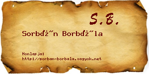 Sorbán Borbála névjegykártya