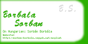 borbala sorban business card